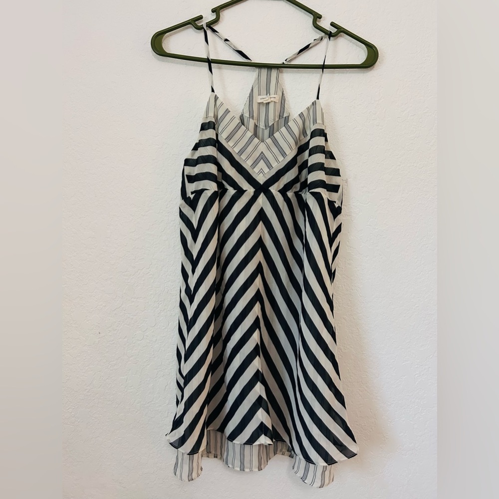 Anthropologie Silence + Noise Beautiful White Stripe Boho Beach Dress XS